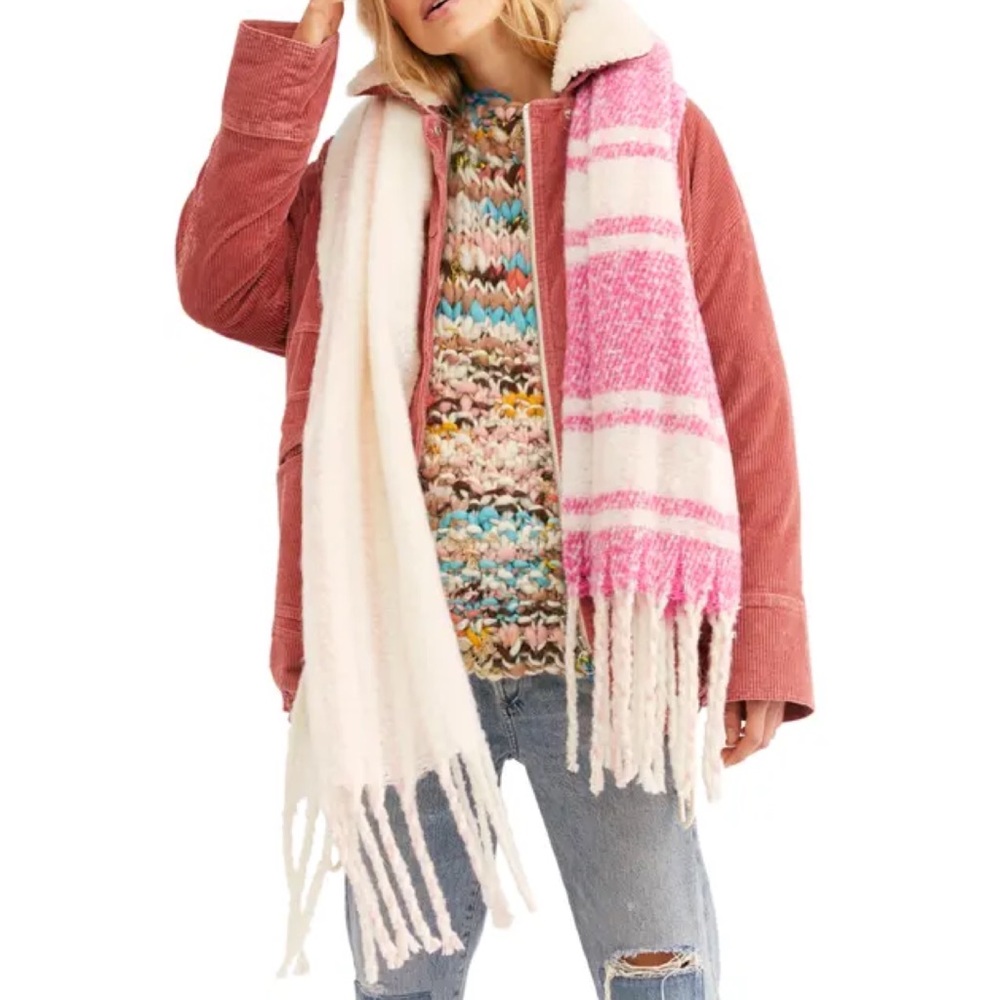 Free People Gemini Plaid Blanket Scarf